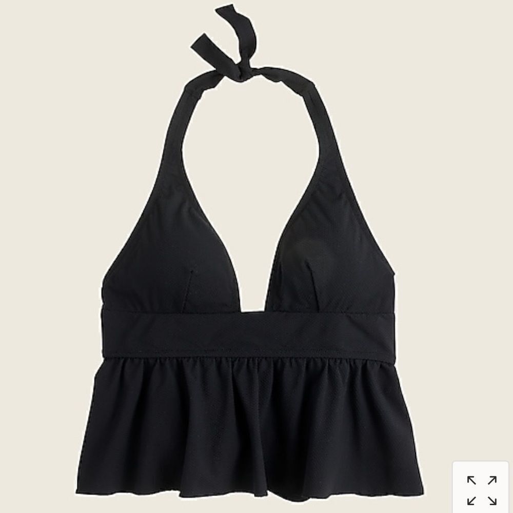 J.Crew Halter peplum tankini top in piqué nylon*